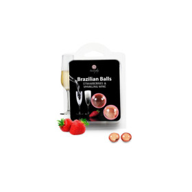 Boules de massage Brésiliennes fraise vin pétillant 